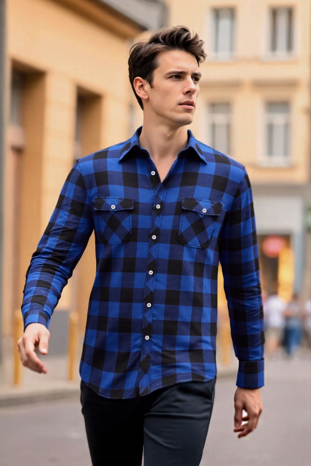 Chemise À Carreaux À Manches Longues pour Hommes | Idéale pour Le Printemps Et L’Automne