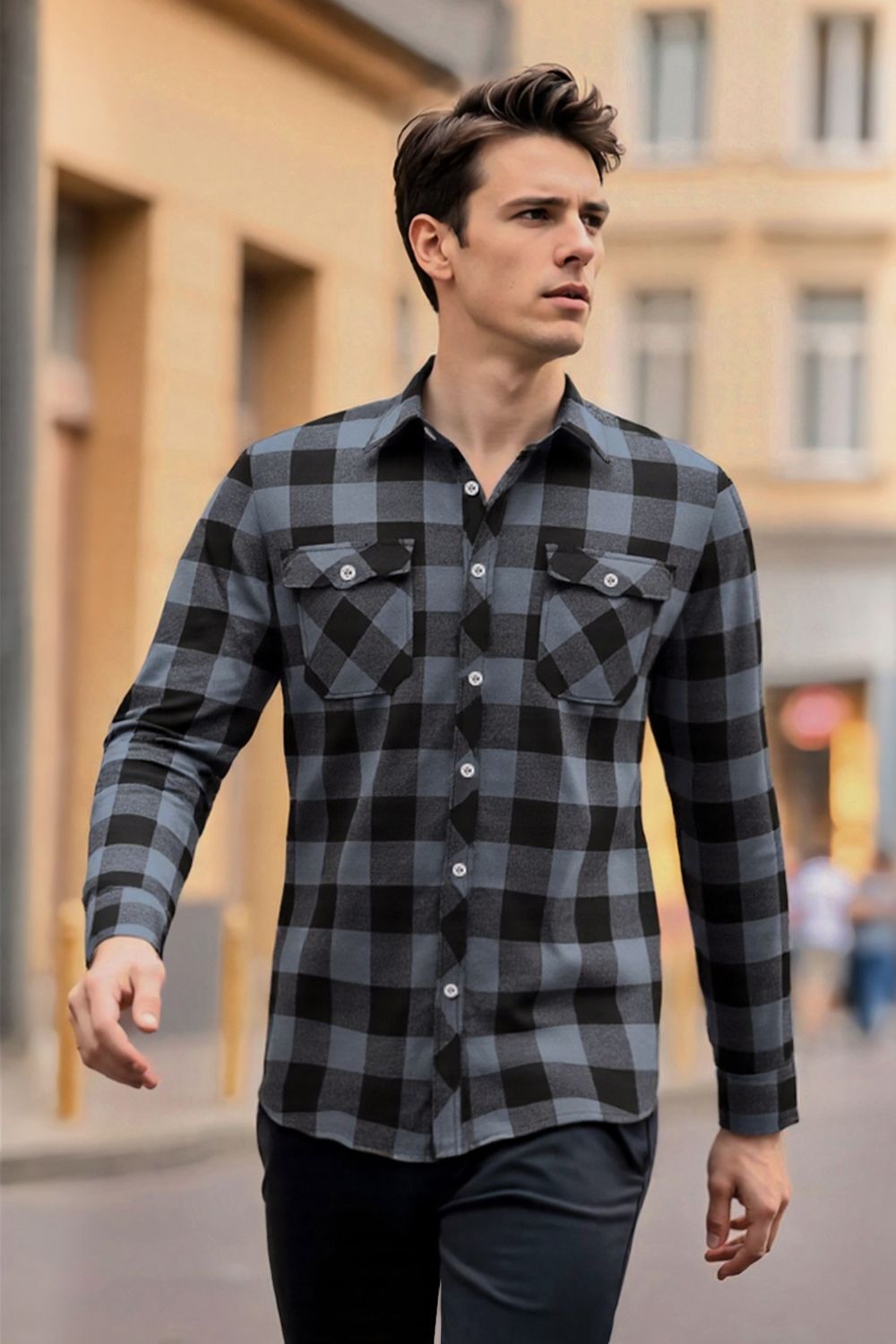 Chemise À Carreaux À Manches Longues pour Hommes | Idéale pour Le Printemps Et L’Automne