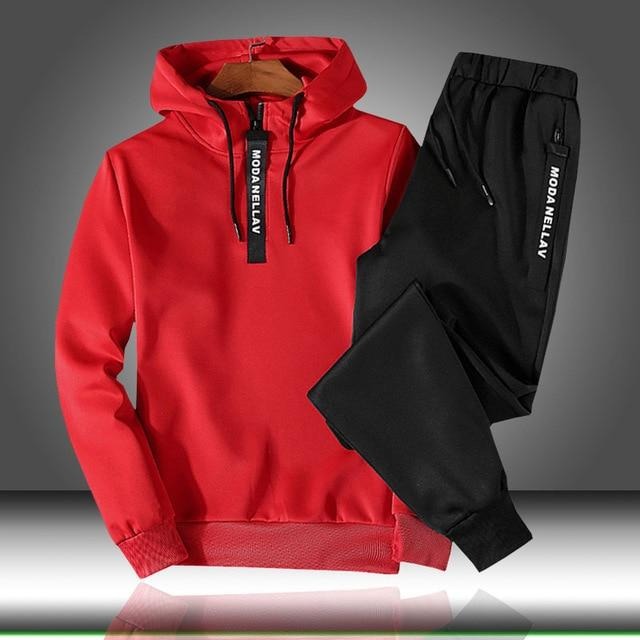 Survêtement avec Sweat À Capuche Quart-Zip Et Pantalon Fuselé pour Homme | Idéal pour Le Printemps Et L’Automne