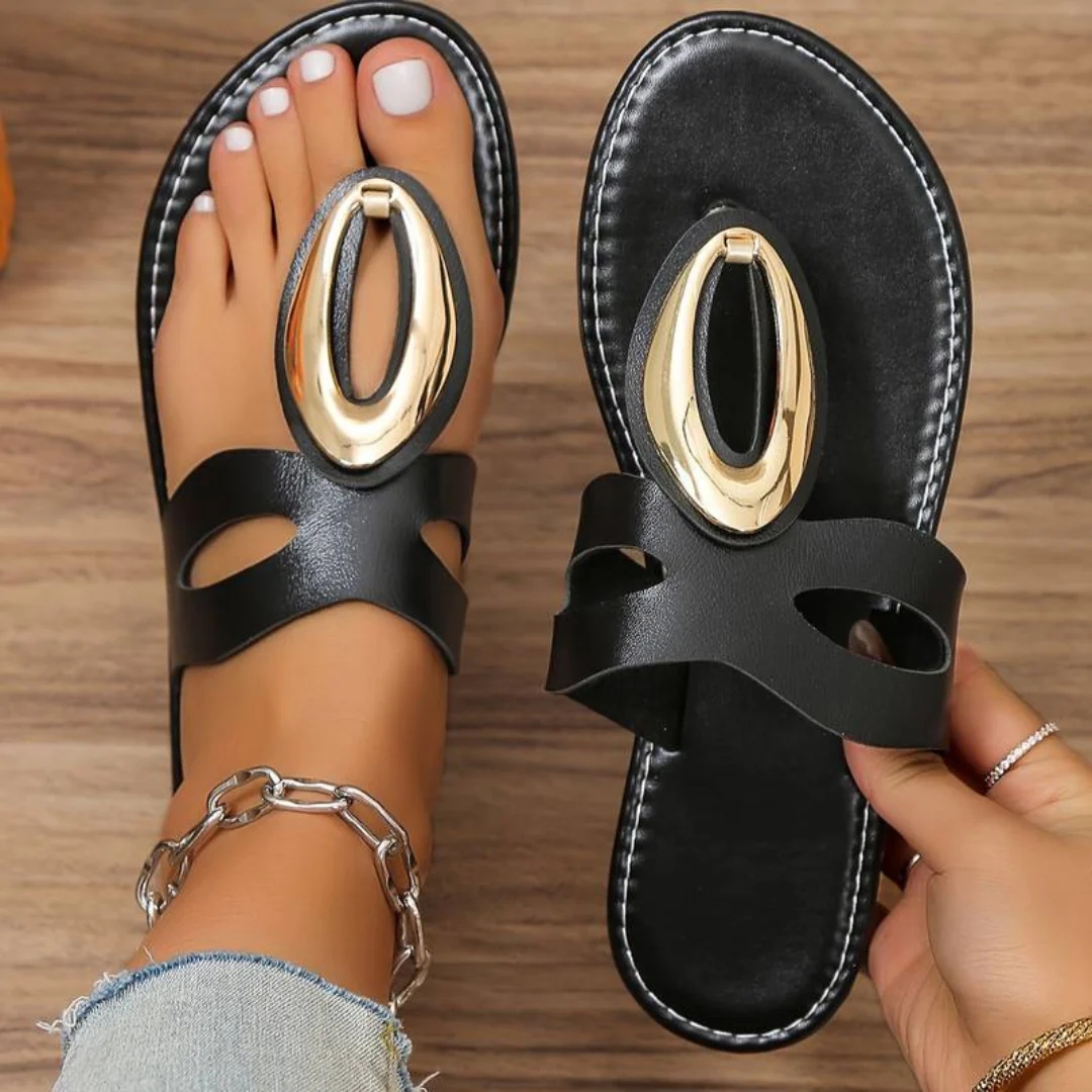 Sandales Plates Avec Entre-Doigt Et Design À Enfiler Pour Femme | Idéal Pour L’été