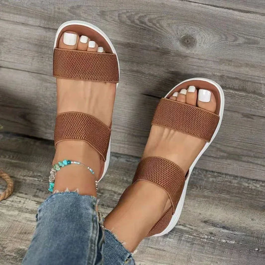 Sandales Plates avec Brides Larges pour Femmes | Idéales pour l’Été et les Vacances