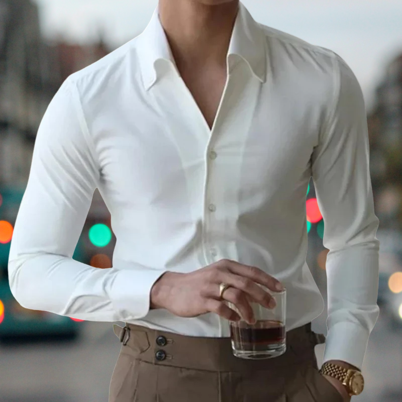 Chemise À Col Classique avec Manches Longues pour Homme | Idéale pour Bureau Et Loisirs