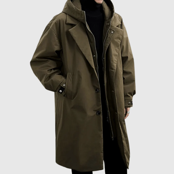Manteau De Pluie Long avec Capuche pour Homme | Idéal pour Les Jours Pluvieux