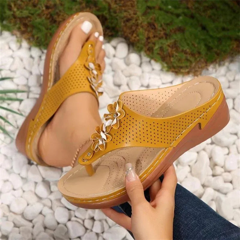 Sandales avec Semelle Orthopédique et Détails Décoratifs pour Femme | Idéales pour l'Été