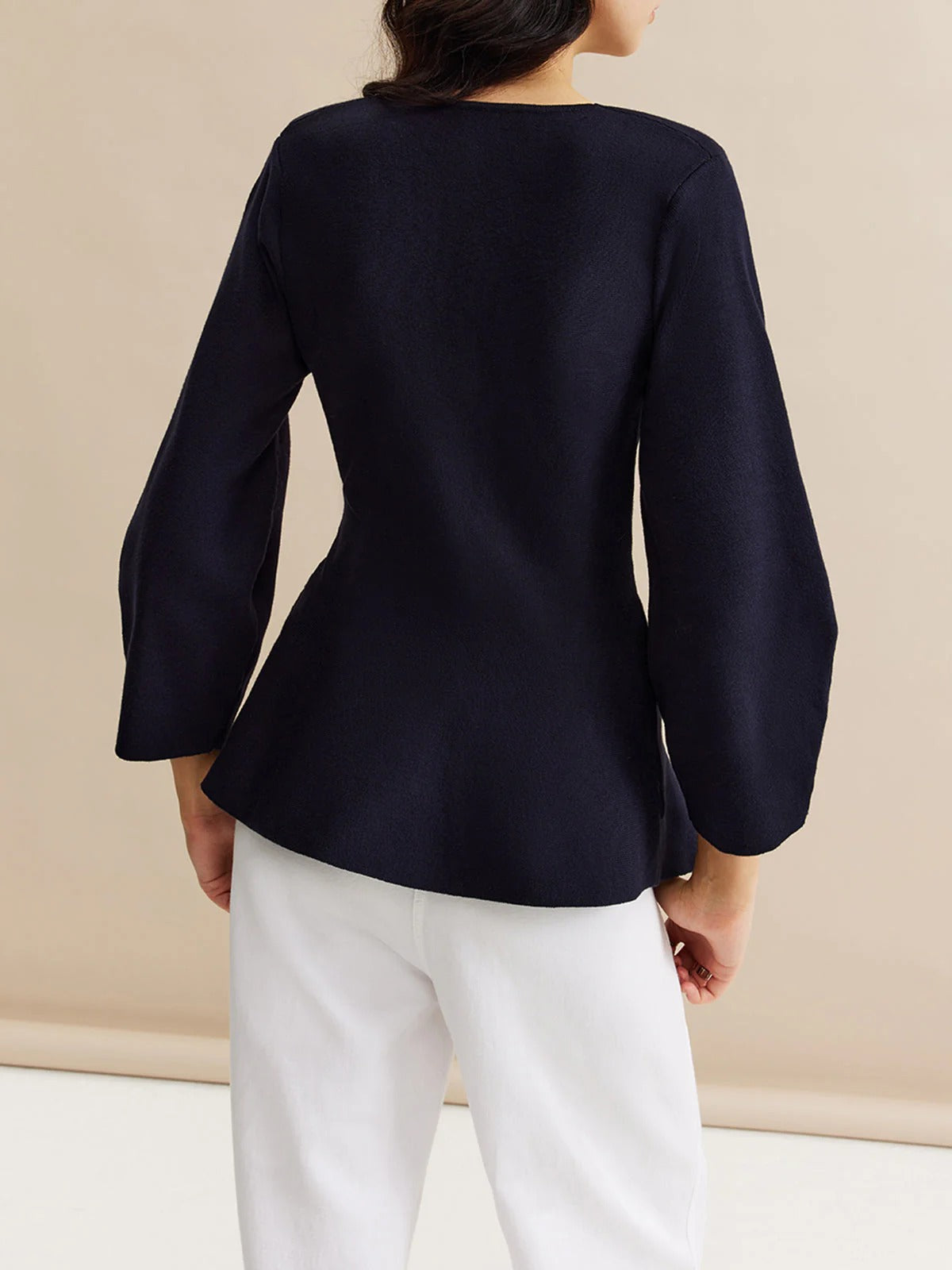 Blouse Portefeuille Avec Manches Bouffantes Et Col En V Pour Femmes | Idéal Pour Usage Quotidien