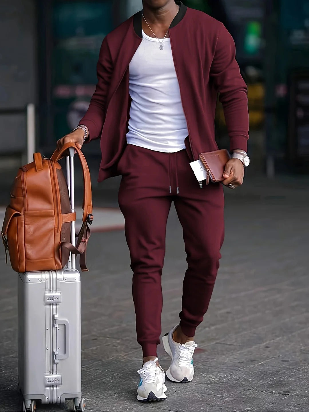 Ensemble Deux Pièces avec Veste Légère et Pantalon pour Homme | Idéal pour les Déplacements et les Journées Décontractées