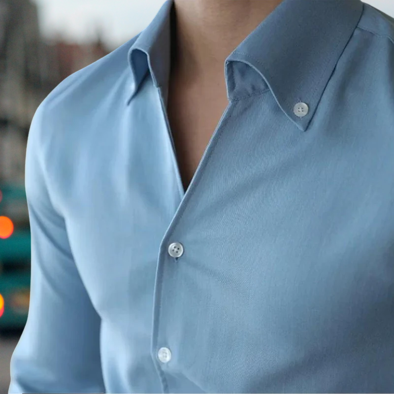 Chemise À Col Classique avec Manches Longues pour Homme | Idéale pour Bureau Et Loisirs