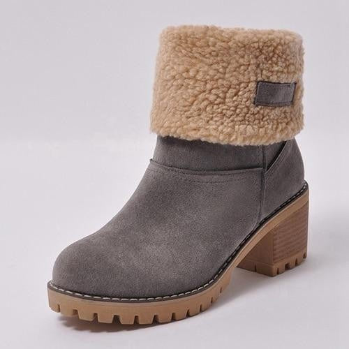 Bottes à Talon de 6 cm avec Revers Ajustable pour Femmes | Idéales pour l’Hiver