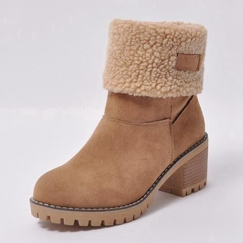 Bottes à Talon de 6 cm avec Revers Ajustable pour Femmes | Idéales pour l’Hiver