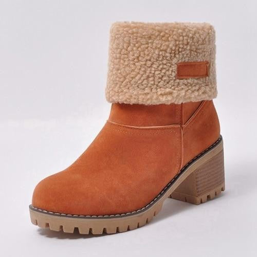 Bottes à Talon de 6 cm avec Revers Ajustable pour Femmes | Idéales pour l’Hiver