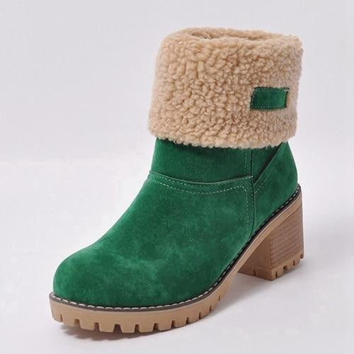 Bottes à Talon de 6 cm avec Revers Ajustable pour Femmes | Idéales pour l’Hiver