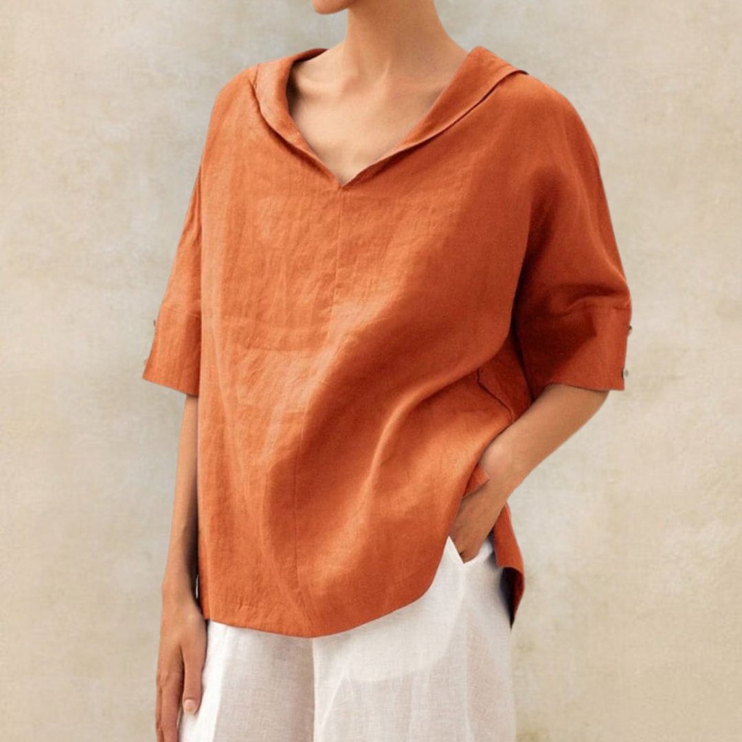 Chemise Décontractée à Col V pour Femme avec Coupe Ample | Idéale pour un Usage Quotidien