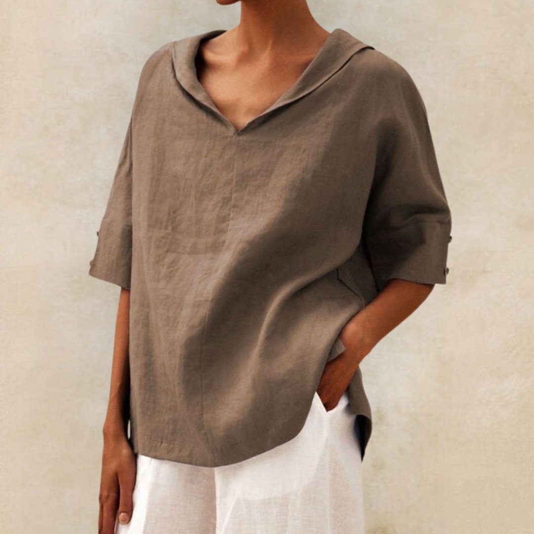 Chemise Décontractée à Col V pour Femme avec Coupe Ample | Idéale pour un Usage Quotidien