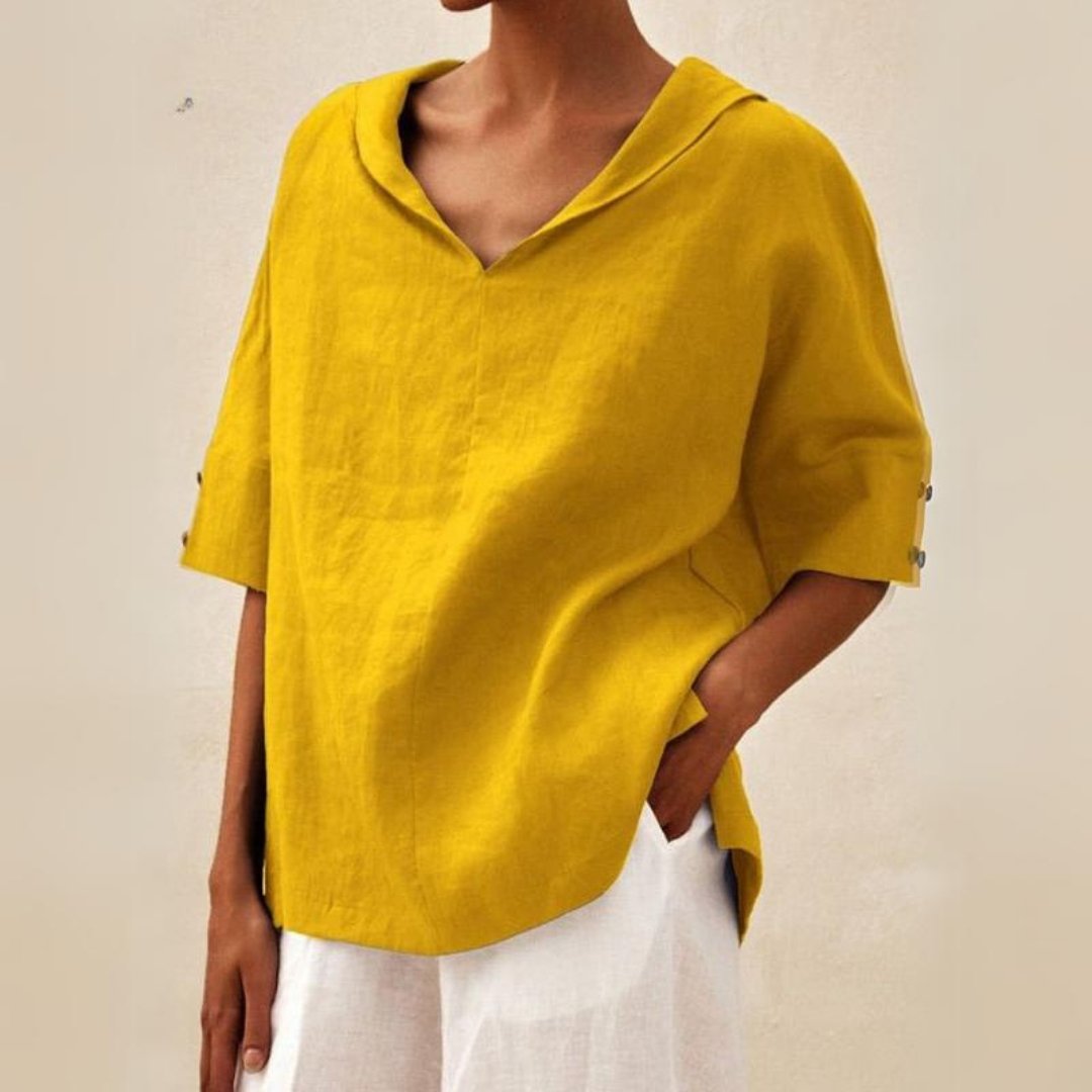 Chemise Décontractée à Col V pour Femme avec Coupe Ample | Idéale pour un Usage Quotidien
