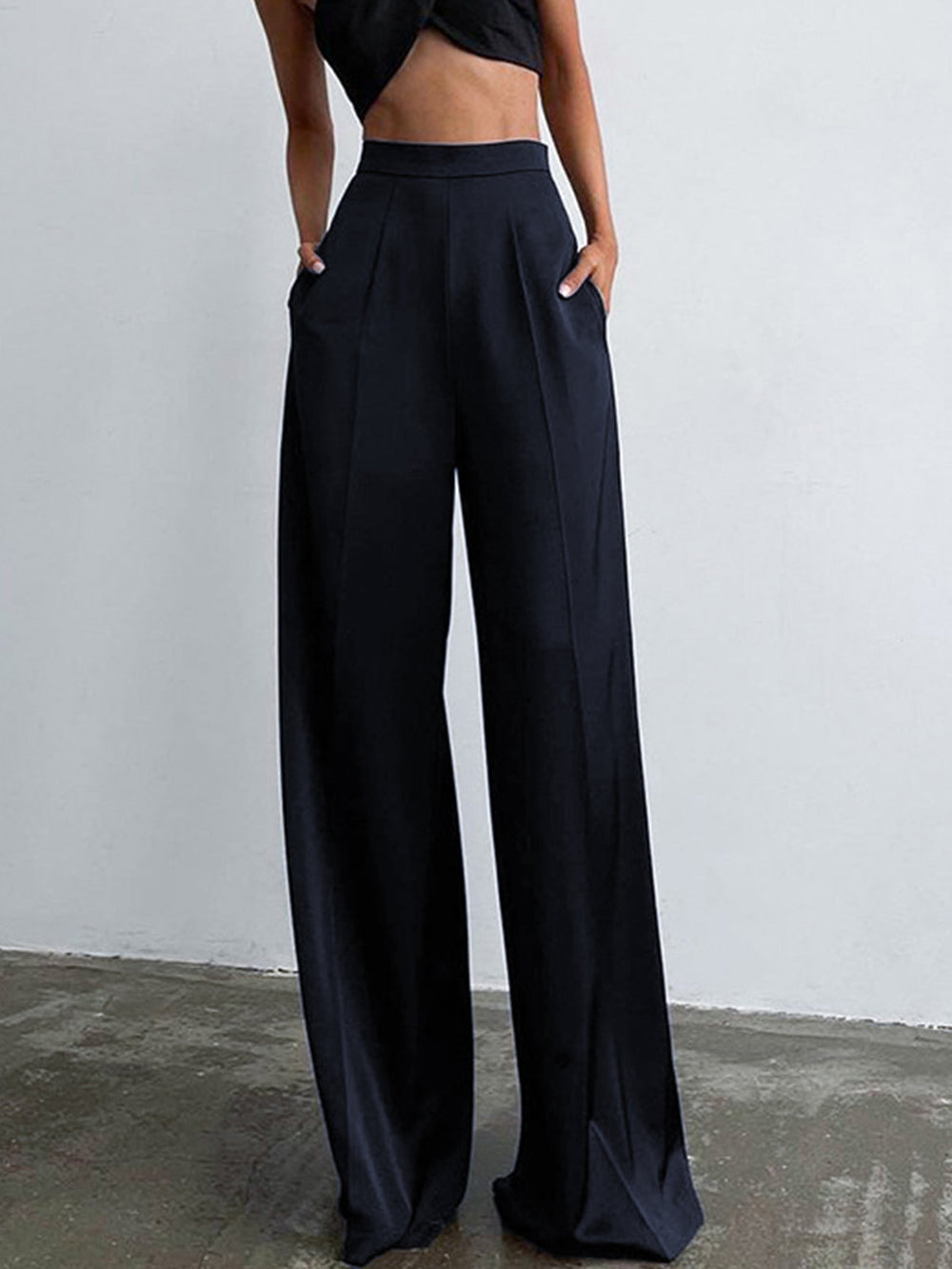 Pantalon Large Avec Finition Satinée Pour Femmes | Idéal Pour Occasions Et Tenues Quotidiennes