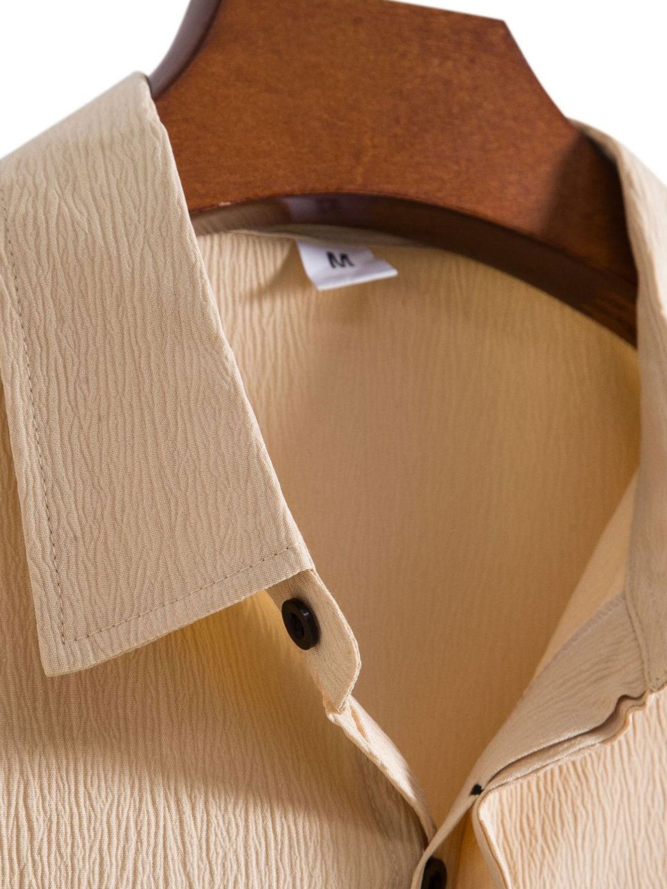 Chemise À Boutons Dissimulés Avec Texture Froissée Pour Homme | Idéale Pour Le Travail Ou Les Sorties Décontractées