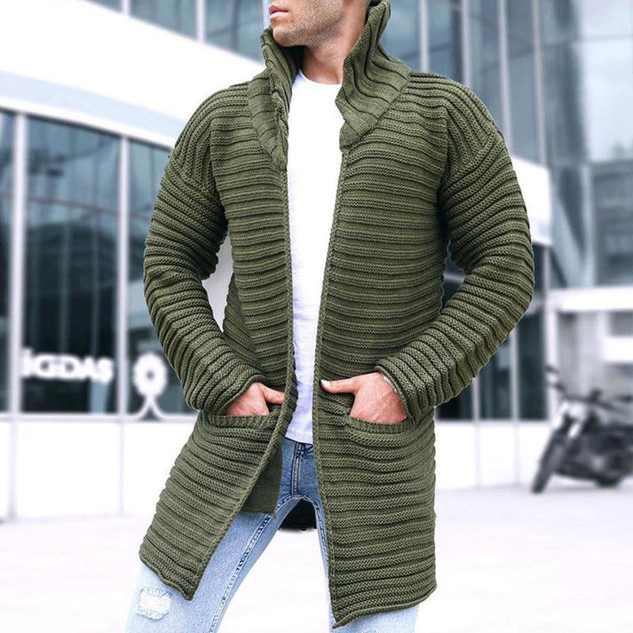 Manteau Mi-long Homme avec Col Montant | Idéal pour la Saison Froide