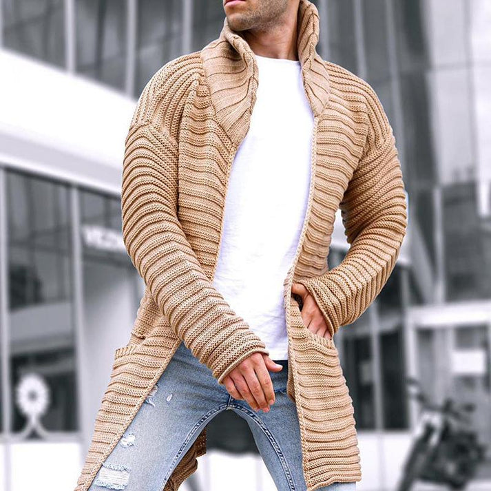 Manteau Mi-long Homme avec Col Montant | Idéal pour la Saison Froide