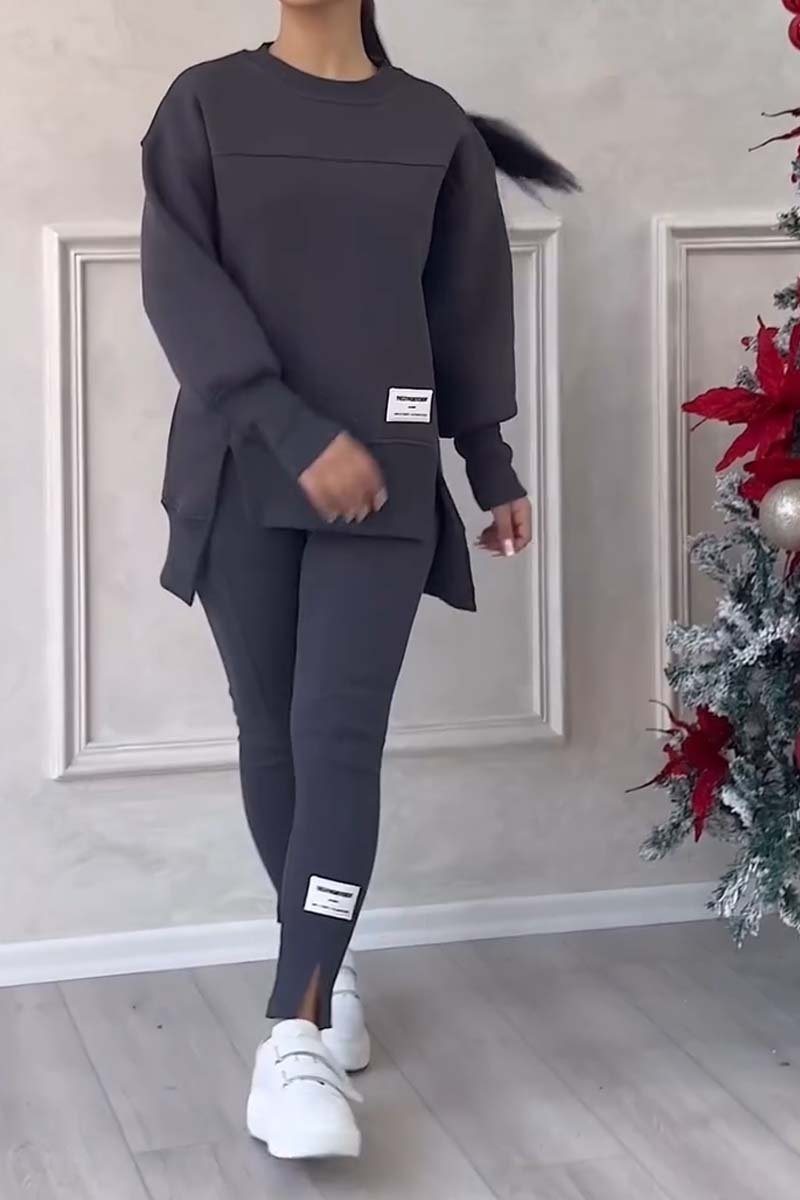 Ensemble Loungewear Avec Sweat Long Oversize Et Legging Pour Femme | Idéal Pour L'hiver