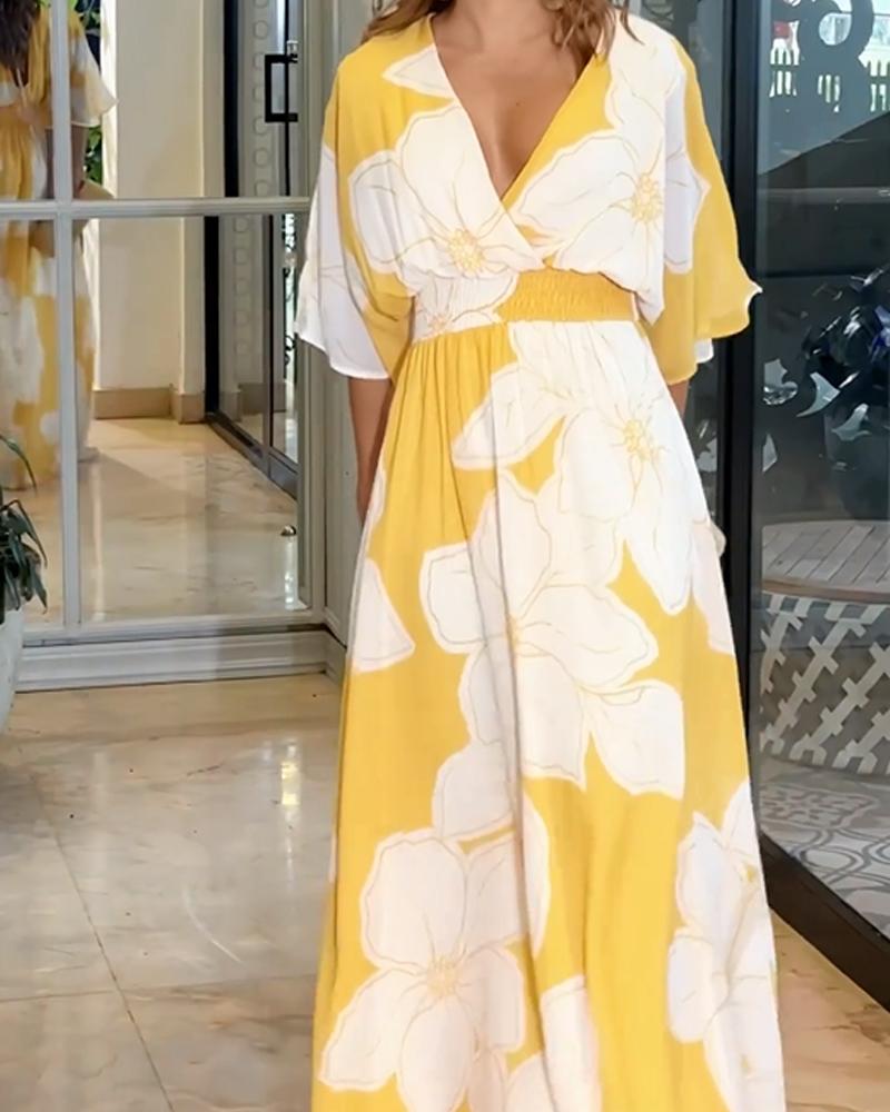 Robe Avec Imprimé Floral Et Détails Contrastés Pour Femme | Idéale Pour Les Événements Festifs Et Formels