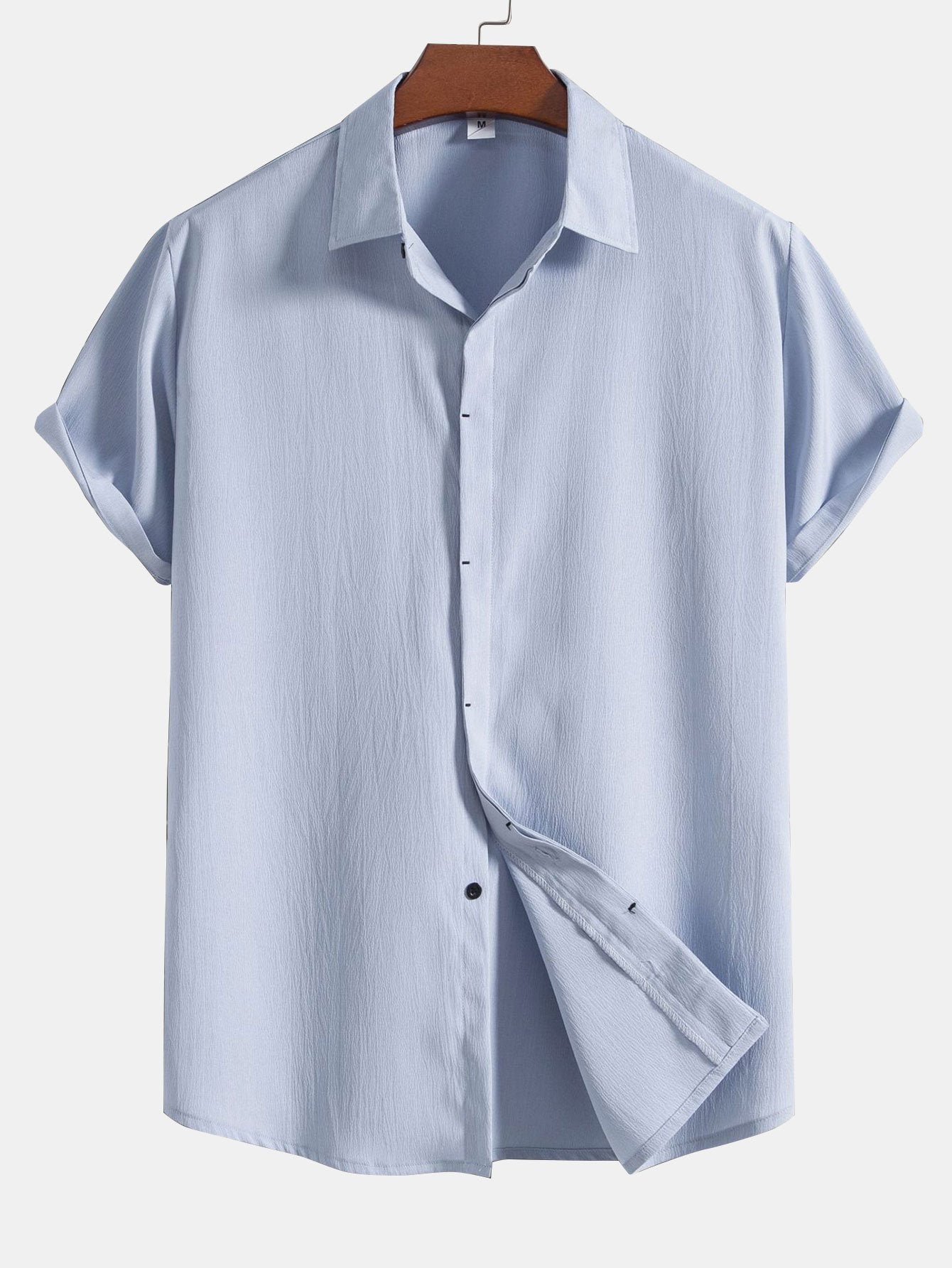 Chemise À Boutons Dissimulés Avec Texture Froissée Pour Homme | Idéale Pour Le Travail Ou Les Sorties Décontractées