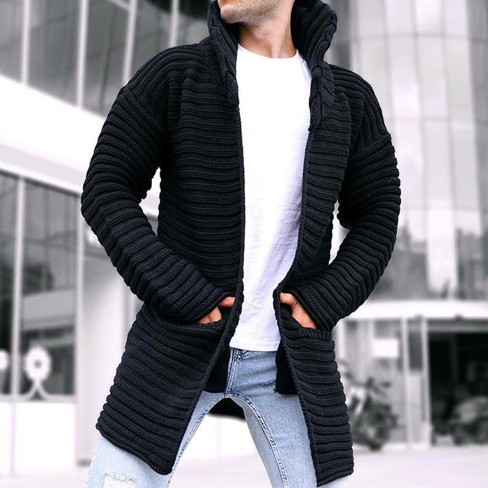 Manteau Mi-long Homme avec Col Montant | Idéal pour la Saison Froide