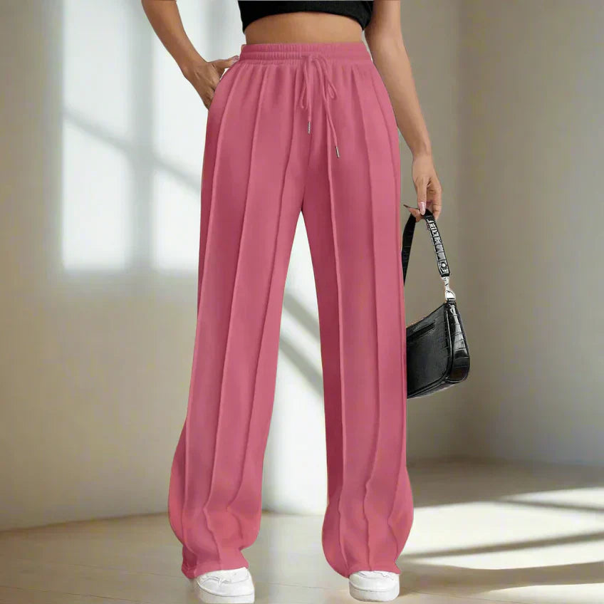 Pantalon à Taille Haute avec Coupe Ample pour Femme | Idéal pour Tenues Décontractées et Professionnelles