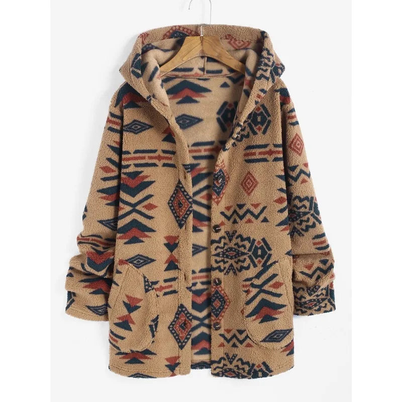 Cardigan Long À Motifs Géométriques pour Femme | Idéal pour L’Hiver Et La Maison