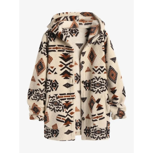 Cardigan Long À Motifs Géométriques pour Femme | Idéal pour L’Hiver Et La Maison