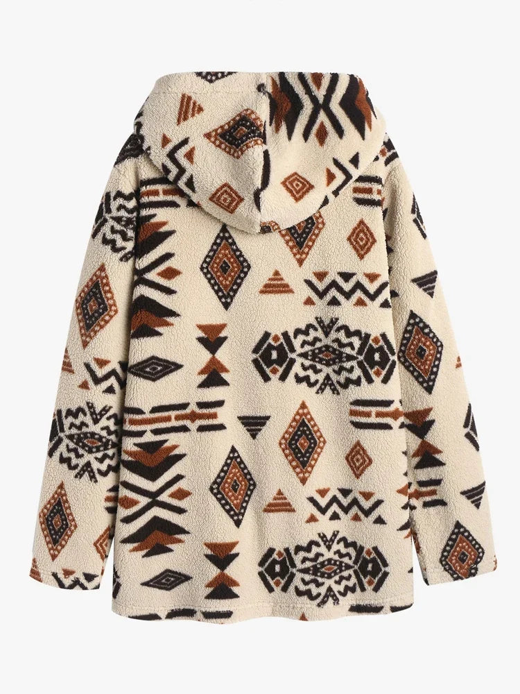 Cardigan Long À Motifs Géométriques pour Femme | Idéal pour L’Hiver Et La Maison