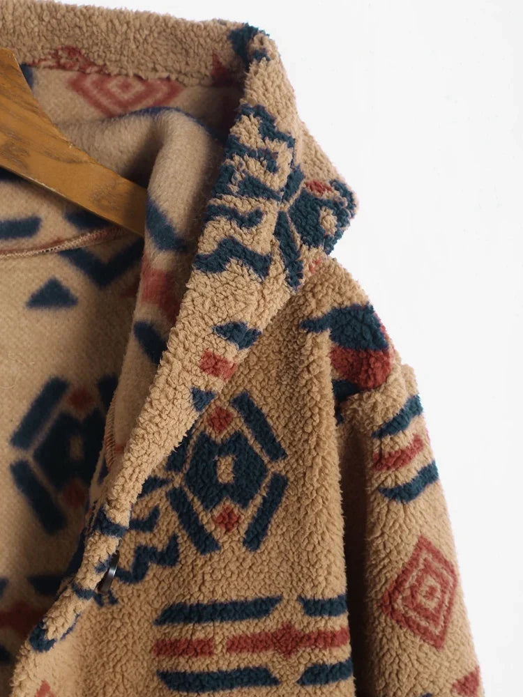 Cardigan Long À Motifs Géométriques pour Femme | Idéal pour L’Hiver Et La Maison