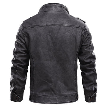 Veste Imitation Cuir avec Fermeture Zippée pour Homme | Idéale pour la Mi-Saison et l’Hiver