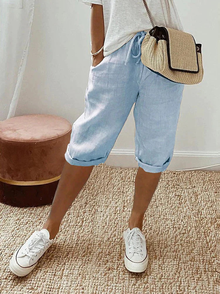 Shorts avec Taille Élastique et Poches Latérales pour Femme | Idéaux pour l’Été et un Usage Quotidien