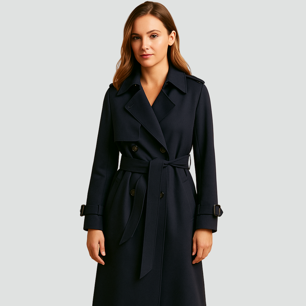 Trench-coat Double Boutonnage Pour Femme Avec Ceinture Et Épaulettes | Idéal Pour L'automne