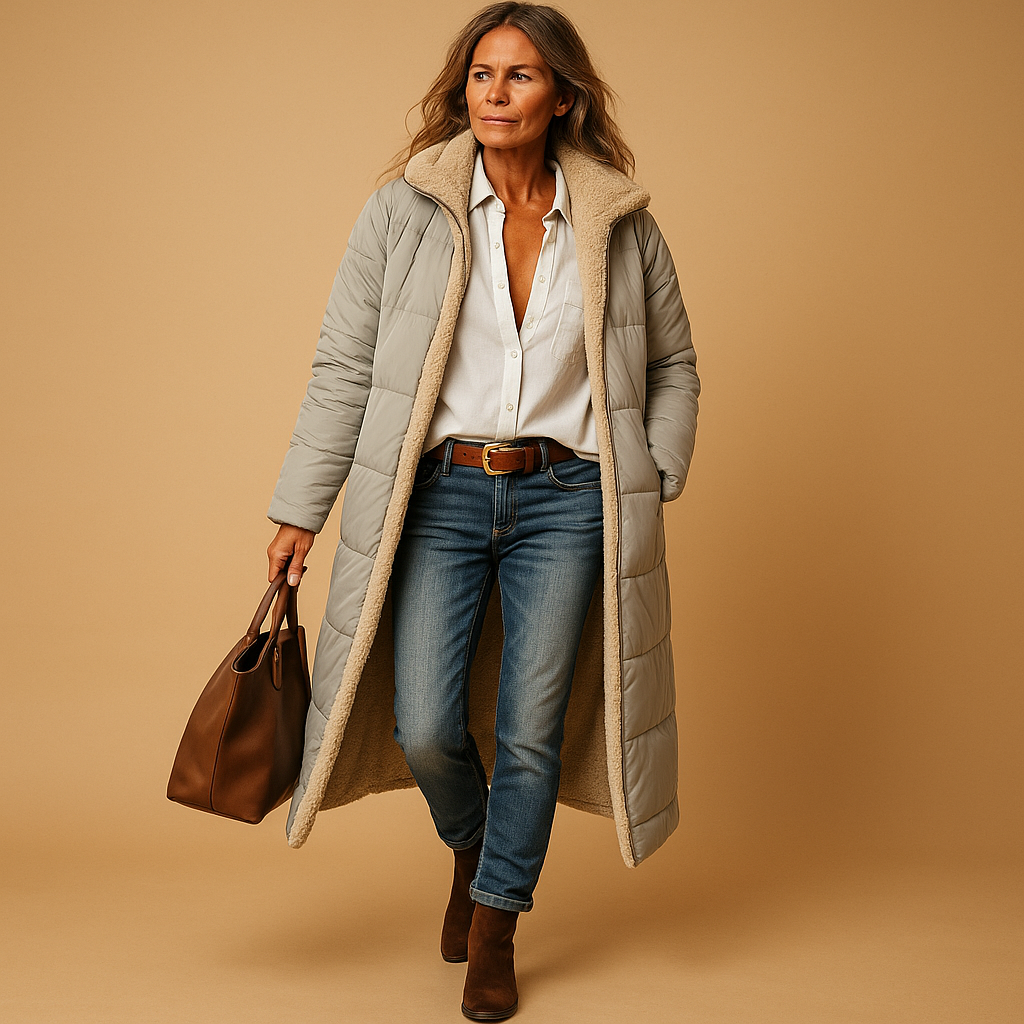 Manteau Long d’Hiver avec Coupe Moderne pour Femme | Idéal pour les Journées Froides