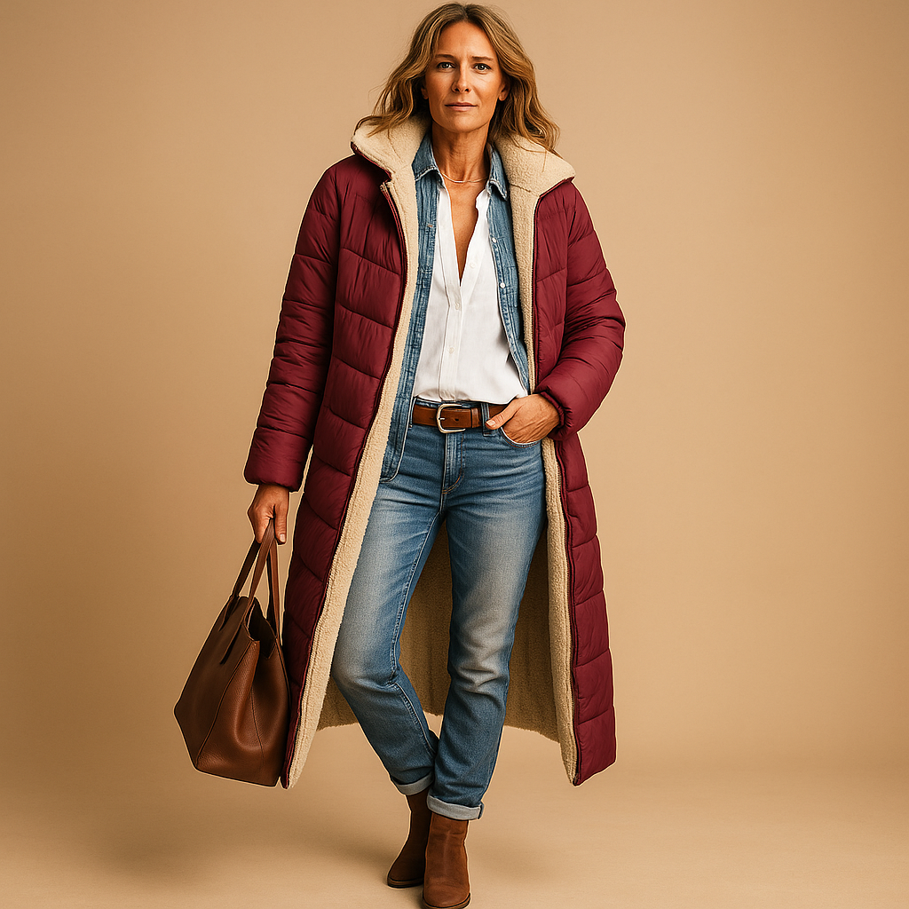Manteau Long d’Hiver avec Coupe Moderne pour Femme | Idéal pour les Journées Froides