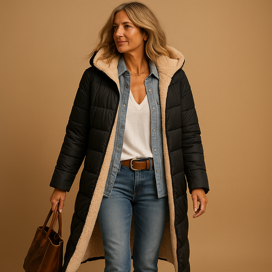 Manteau Long d’Hiver avec Coupe Moderne pour Femme | Idéal pour les Journées Froides