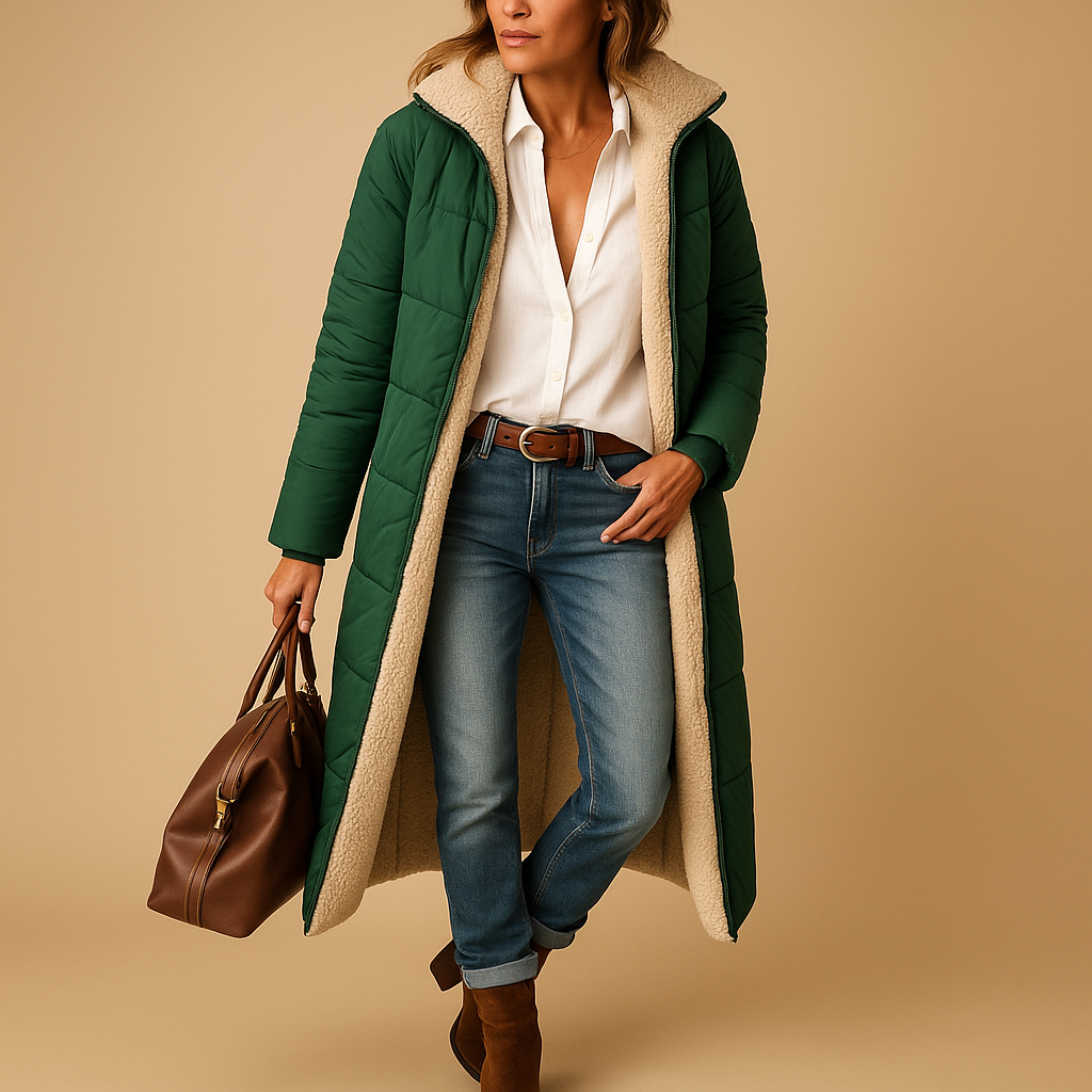 Manteau Long d’Hiver avec Coupe Moderne pour Femme | Idéal pour les Journées Froides