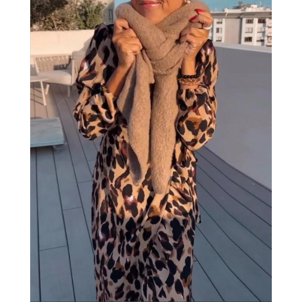 Robe Portefeuille Avec Motif Léopard pour Femmes | Idéale Pour L'Été Et Les Loisirs