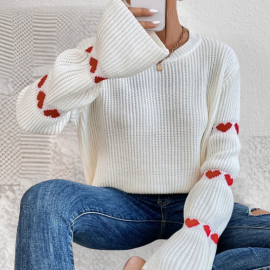 Pull À Col Rond avec Texture Côtelée pour Femme | Idéal pour Les Journées Fraîches