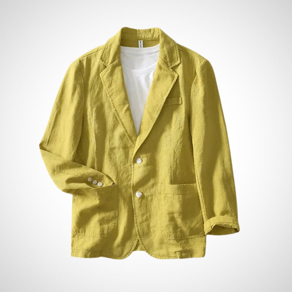 Blazer Léger avec Revers Classique et Manches Ajustables pour Hommes | Idéal pour Été et Occasions Décontractées