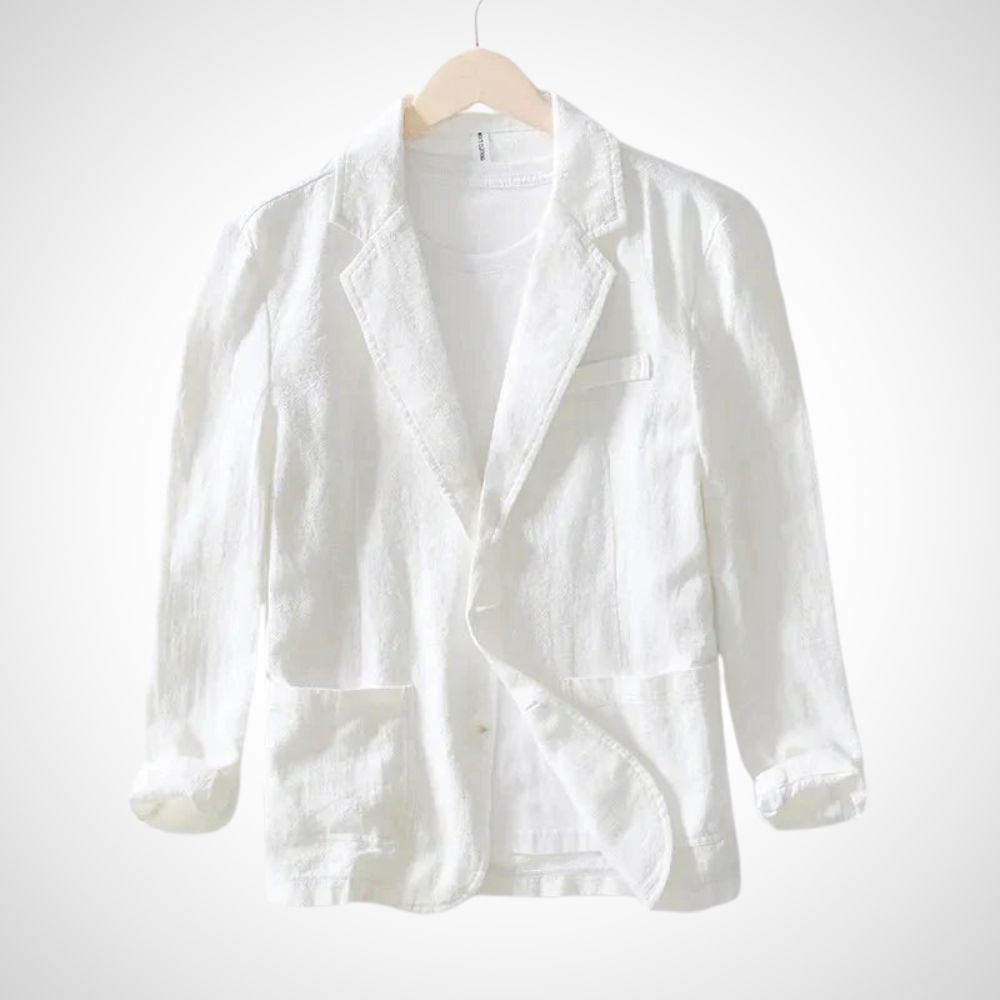 Blazer Léger avec Revers Classique et Manches Ajustables pour Hommes | Idéal pour Été et Occasions Décontractées