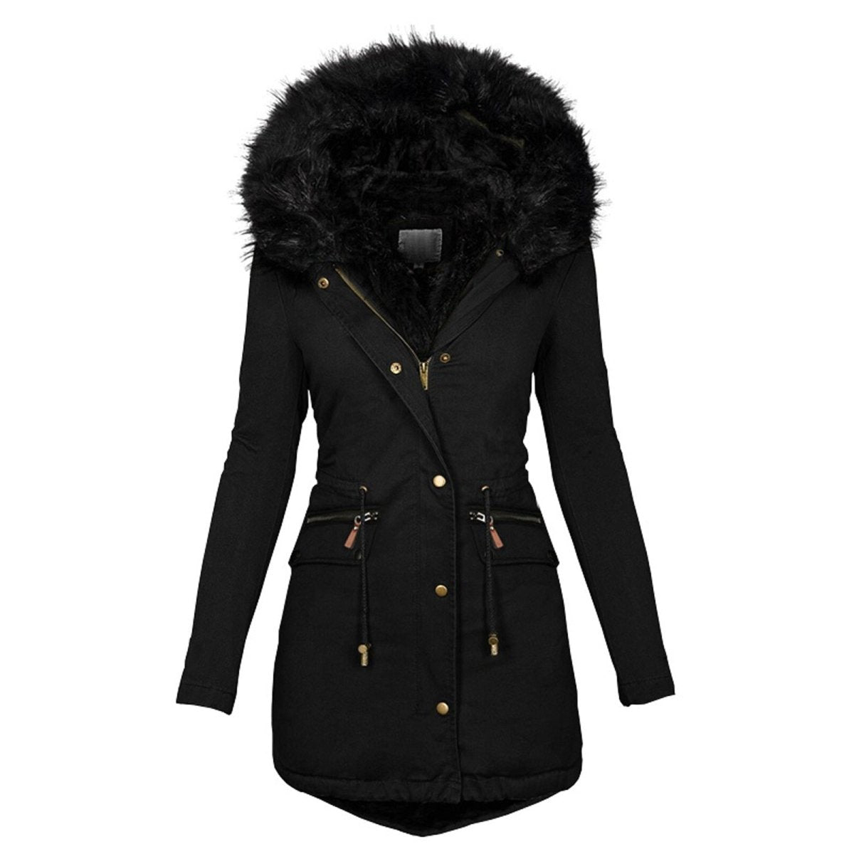 Manteau d’Hiver Long avec Taille Ajustable pour Femmes | Idéal pour la Saison Froide