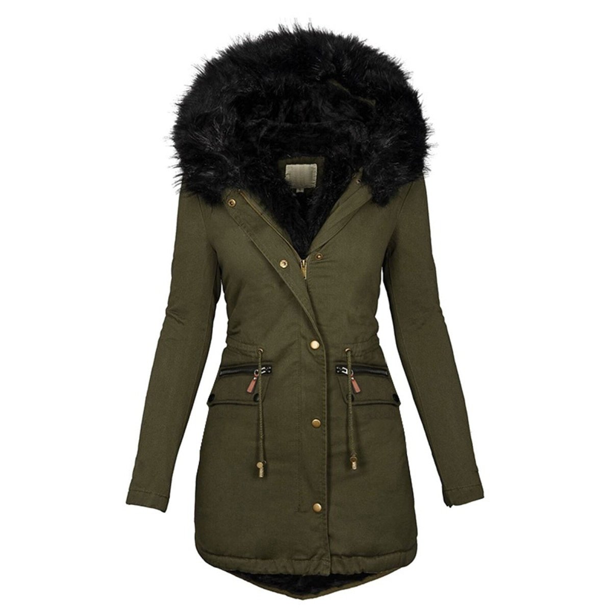 Manteau d’Hiver Long avec Taille Ajustable pour Femmes | Idéal pour la Saison Froide