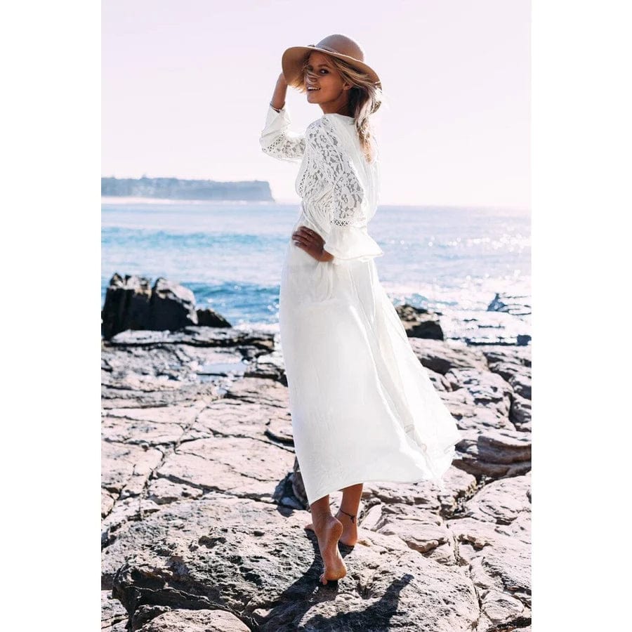 Robe Longue avec Décolleté en V Profond pour Femme | Idéale pour les Sorties en Été