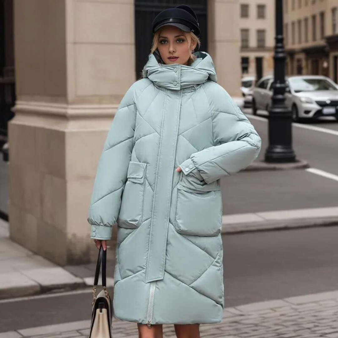 Manteau Long d’Hiver avec Fermeture Frontale pour Femme | Idéal pour la Saison Froide