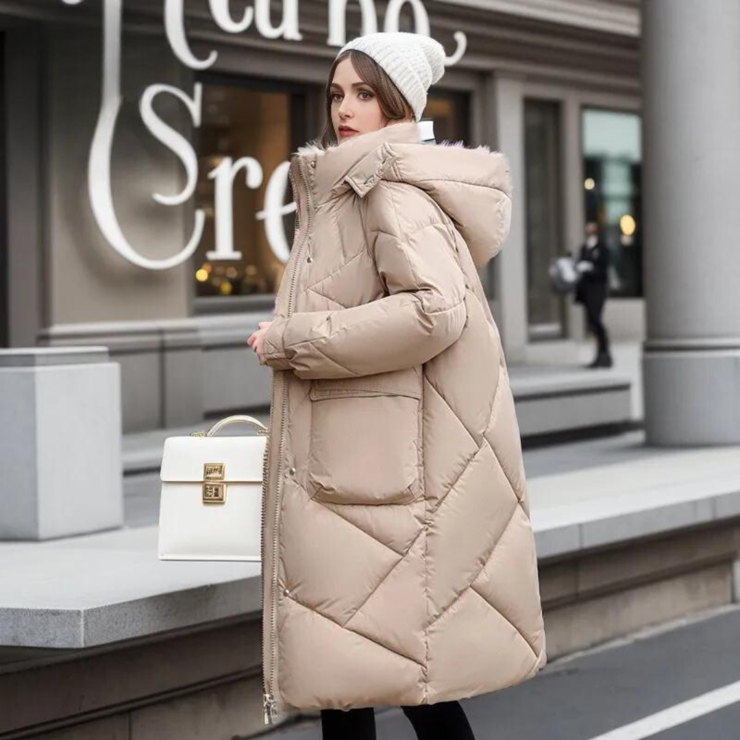 Manteau Long d’Hiver avec Fermeture Frontale pour Femme | Idéal pour la Saison Froide