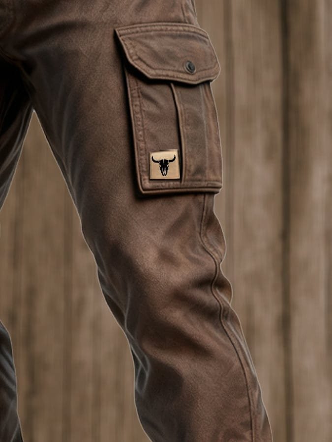 Pantalon Cargo Coupe Slim Fuselée Avec Poches À Rabat Pour Homme | Idéal Pour L'automne