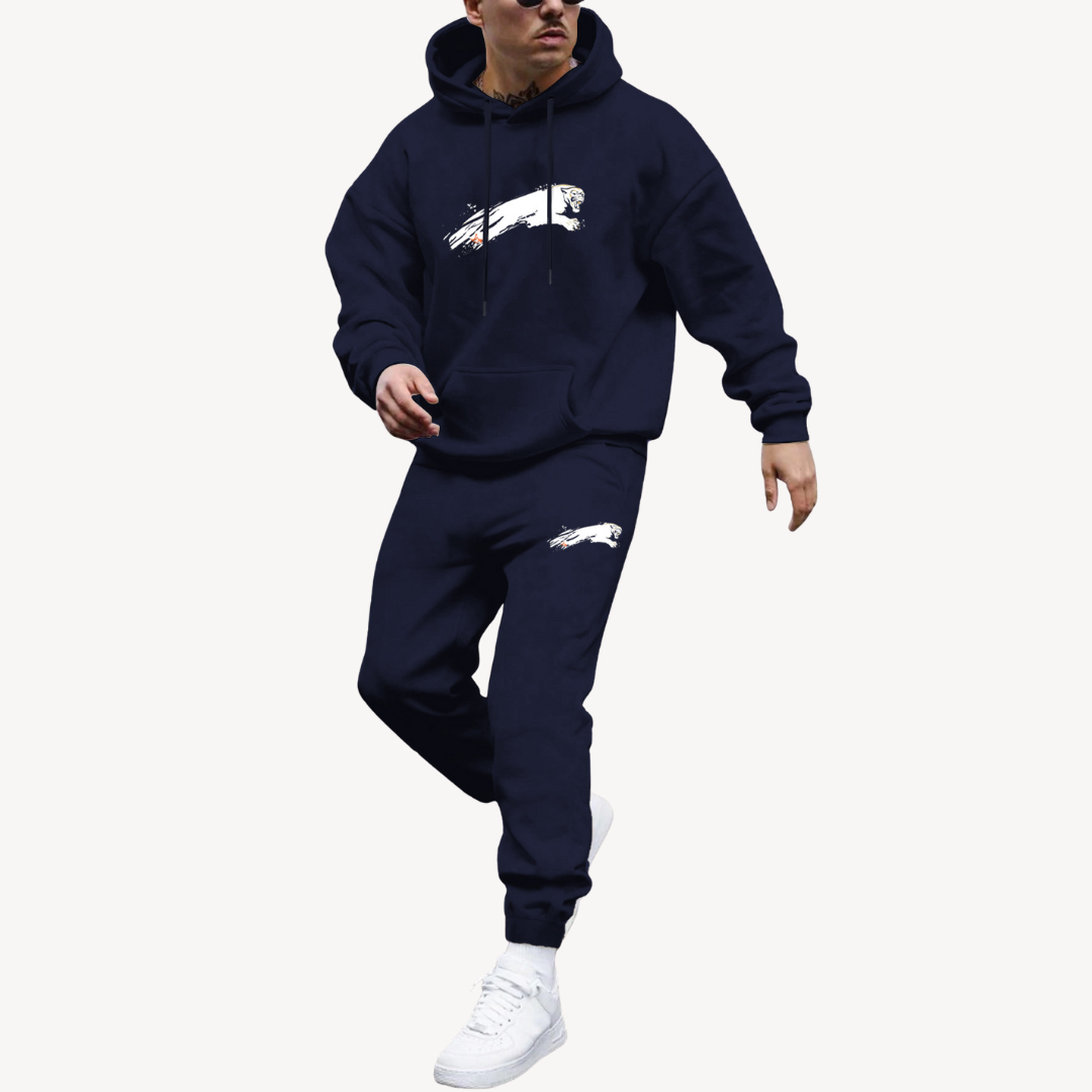 Ensemble Hoodie Graphique Et Jogging pour Homme avec Taille Ajustable | Idéal pour Les Loisirs Et Le Quotidien