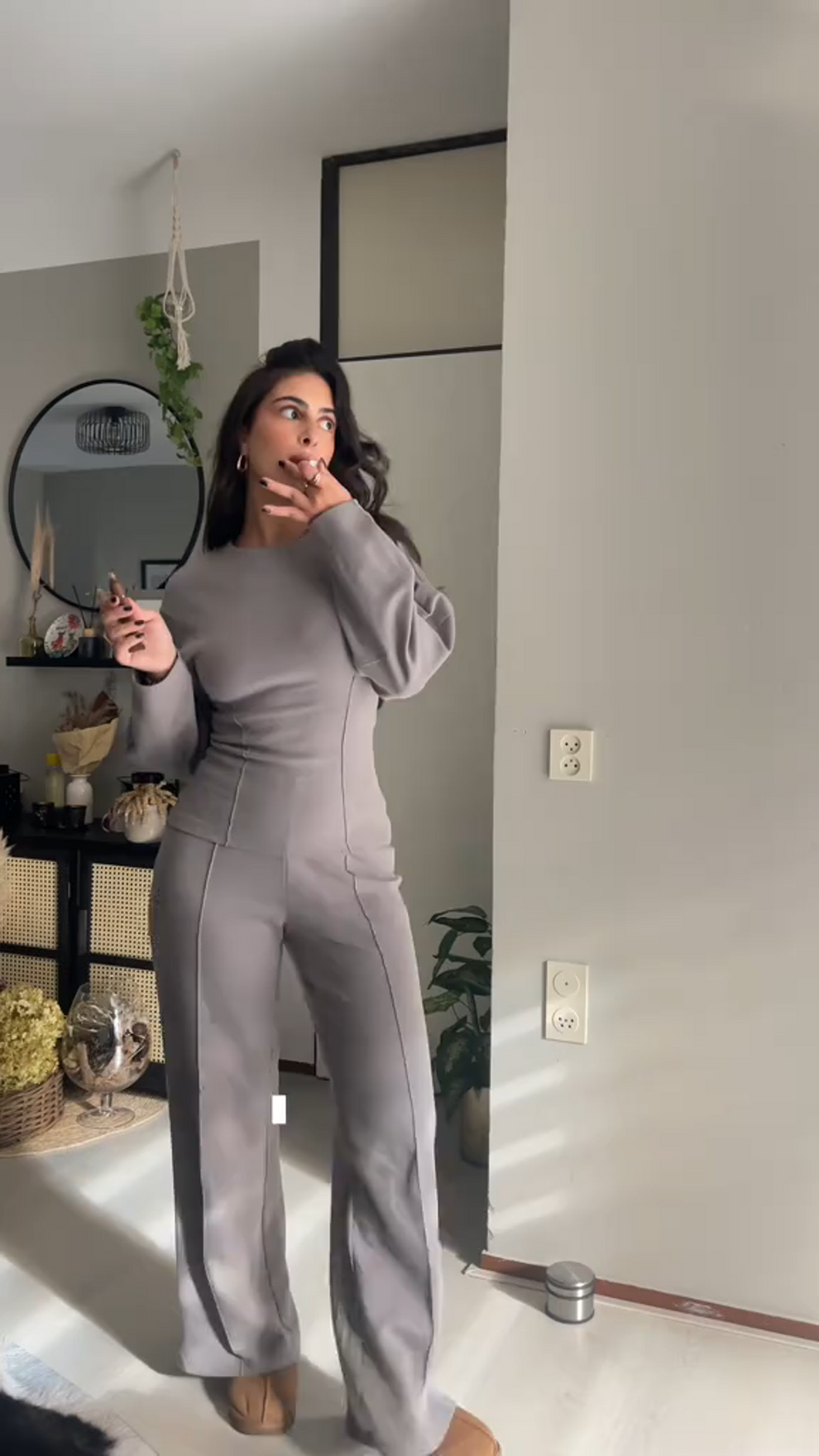 Ensemble Deux Pièces avec Haut Ample Et Pantalon Large Taille Haute pour Femme | Idéal pour La Maison Et Les Sorties Décontractées